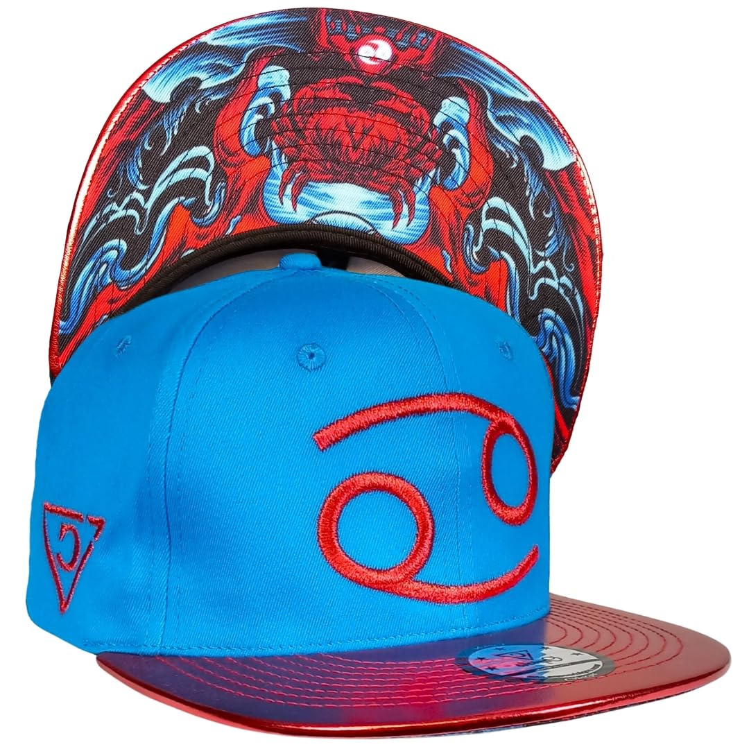 Capiche [99+ Variations] Cancer Snapback Cap [Zodiac] - Embroidery, Aggressive Styling for Signs, Adjustable and Stylish