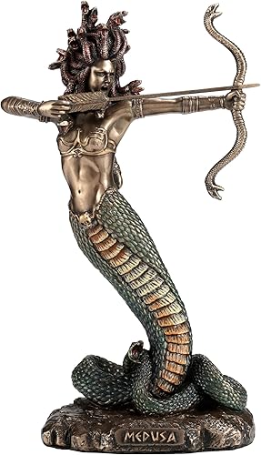 Veronese Design 6 18 pulgadas Furioso Medusa Shooting Flecha Resina Escultura Bronce Final