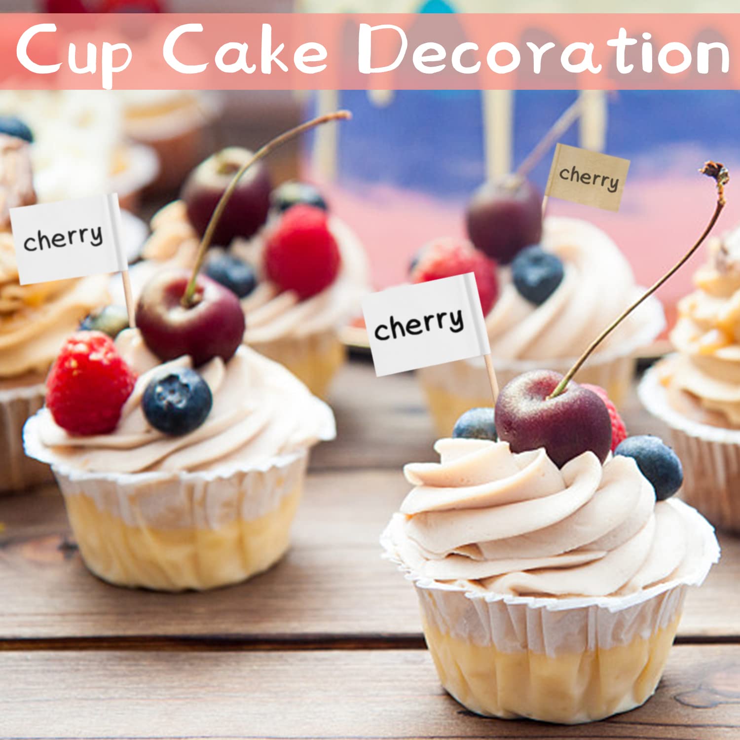 Lot De 400 Cure-dents Vierges En Papier Kraft - Pour Cupcakes, Fruits, Décoration De Fête, écriture Personnalisée