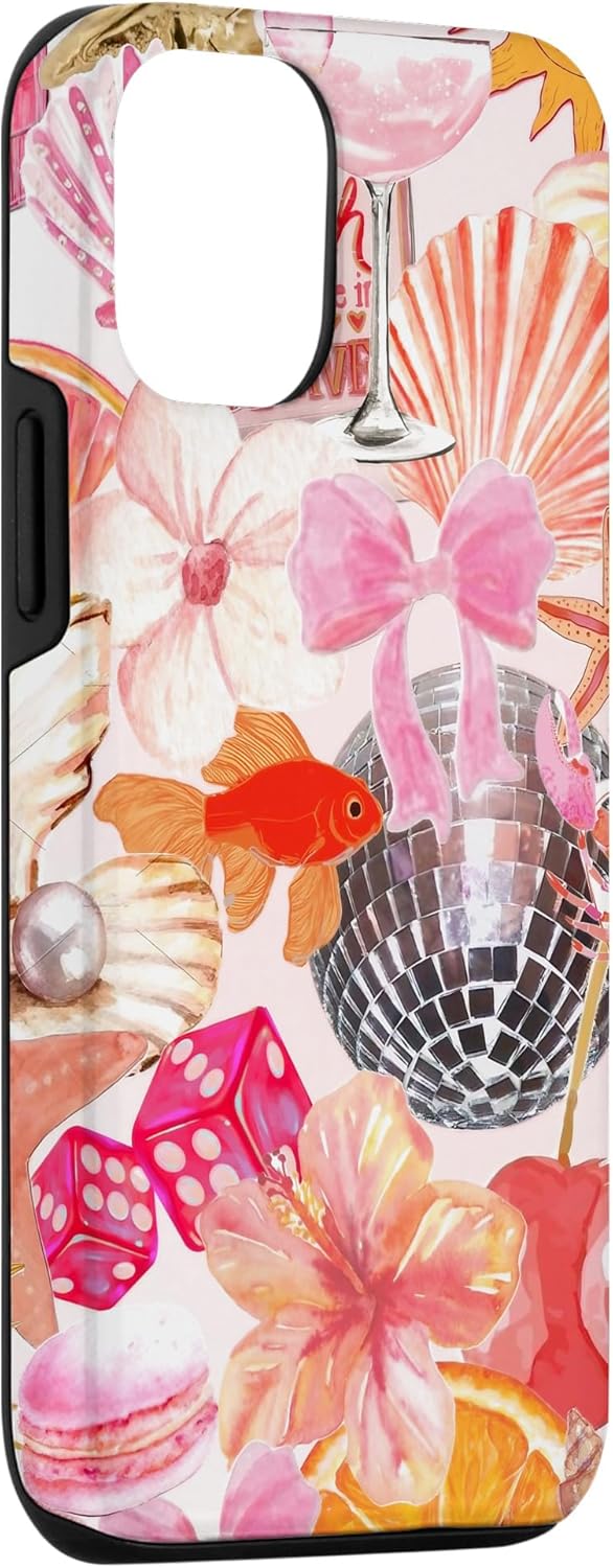 iPhone 12/12 Pro Vintage Collage Art Pink Summer Scrapbook Floral Aesthetic Case