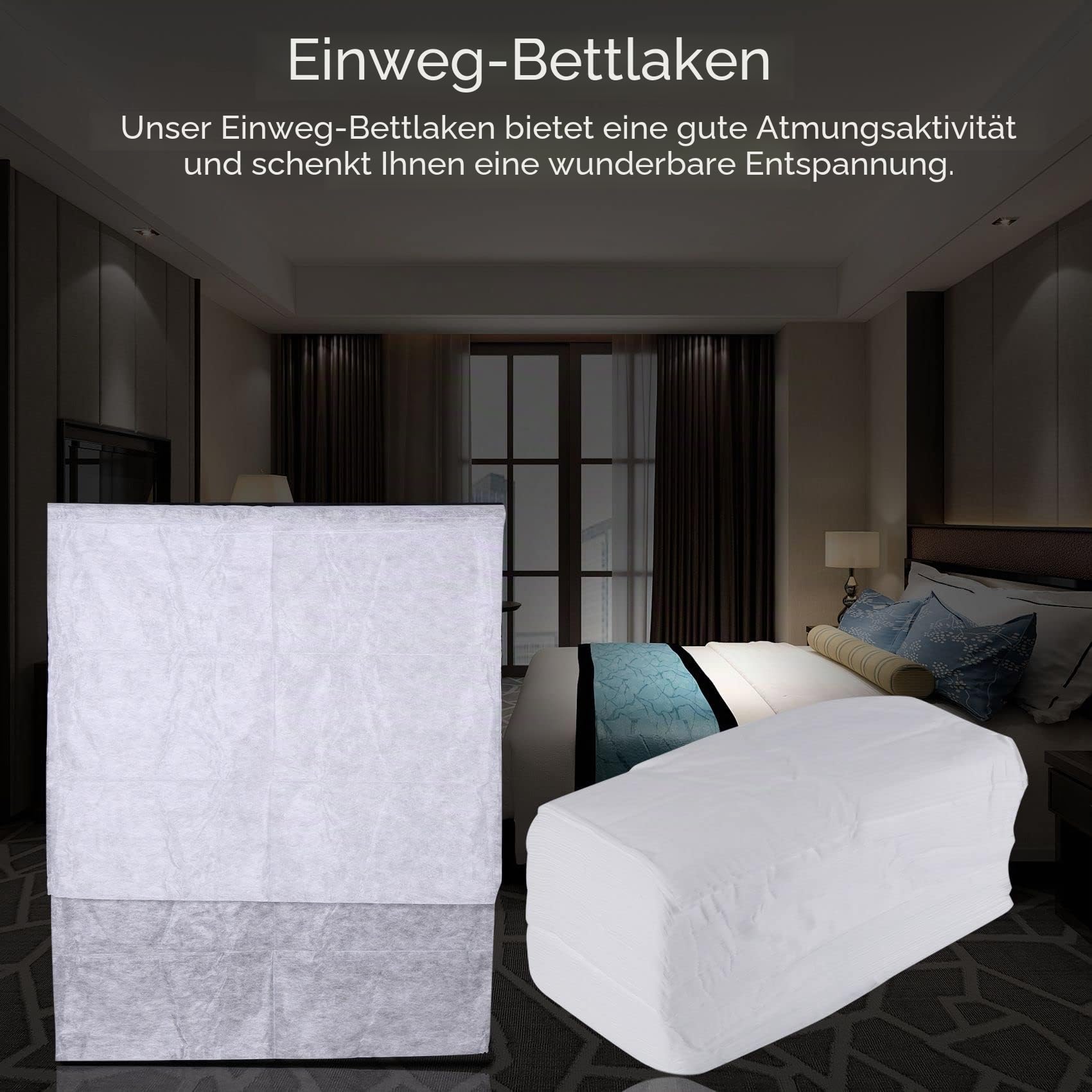 100 Stück Einweg Bettlaken, Non-Woven Einweg Bettwäsche Massageliege Bezug Auflage Einweg Spannlaken Bed Sheets für Schhnheit Salon SPA Tattoo Massage, Weißer Vliesstoff, 80 x 180 cm