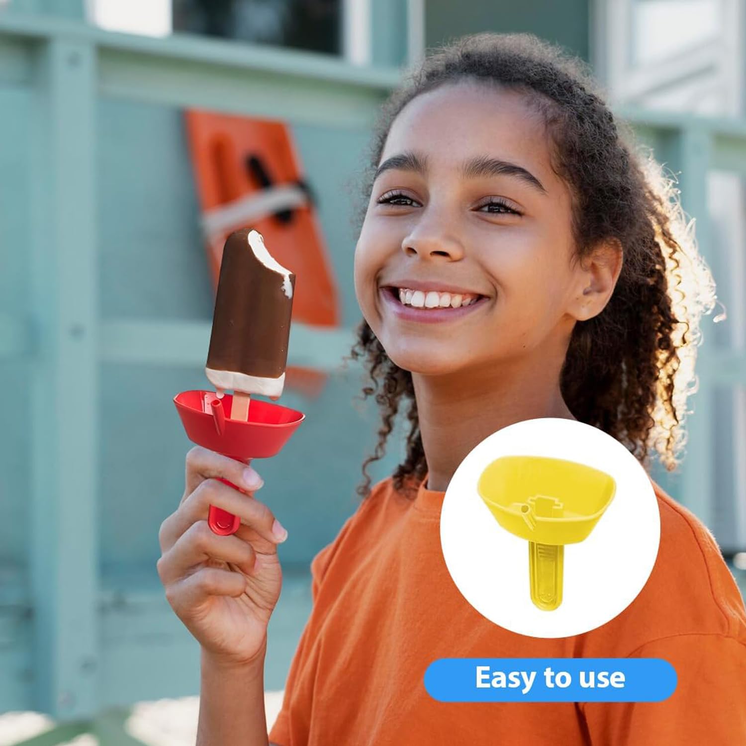 5 Piezas Soporte para Helado Antigoteo, Soporte Antigoteo para Paletas con Pajita, Reutilizable, Ideal para Helados, Paletas y Golosinas Congeladas, Perfecto para Fiesta de Verano