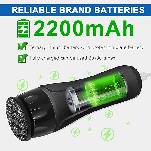 Miniatura 3 de Quitadores eléctricos de callos recargables, lijadora eléctrica profesional para pedicura y pedicura para piel muerta dura, 3 velocidades, cabezal