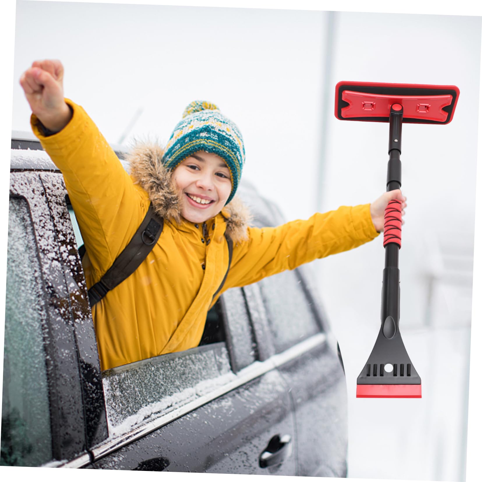 Toddmomy Grattoir à Neige pour Pare-Brise De Voiture Brosse à Neige Amovible Outil De Nettoyage pour Déneigement Hivernal Grattoir à Glace