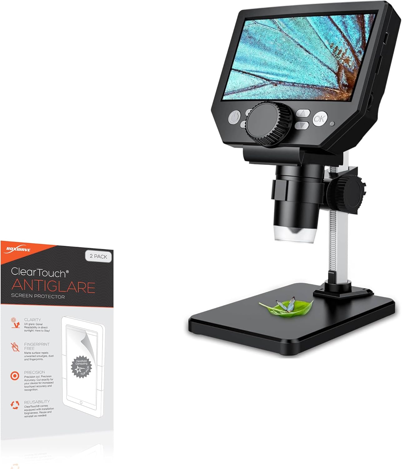 BoxWave Screen Protector Compatible with PalliPartners LCD Digital Microscope (5.5 in) - ClearTouch Anti-Glare (2-Pack), Anti-Fingerprint Matte Film Skin