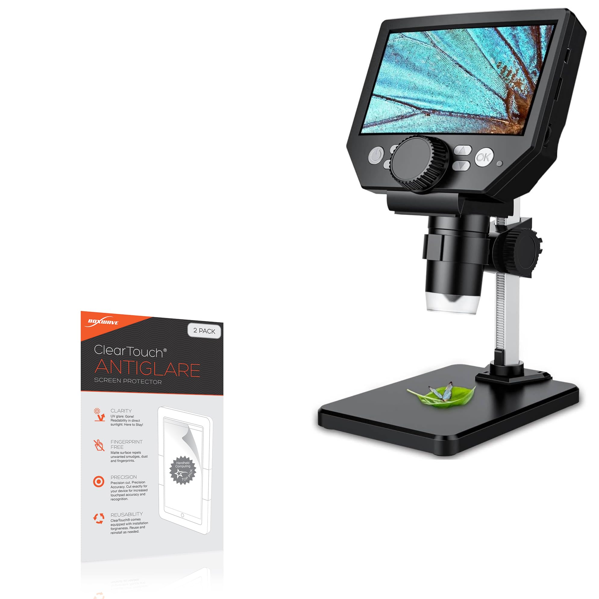BoxWave Screen Protector Compatible with PalliPartners LCD Digital Microscope (5.5 in) - ClearTouch Anti-Glare (2-Pack), Anti-Fingerprint Matte Film Skin