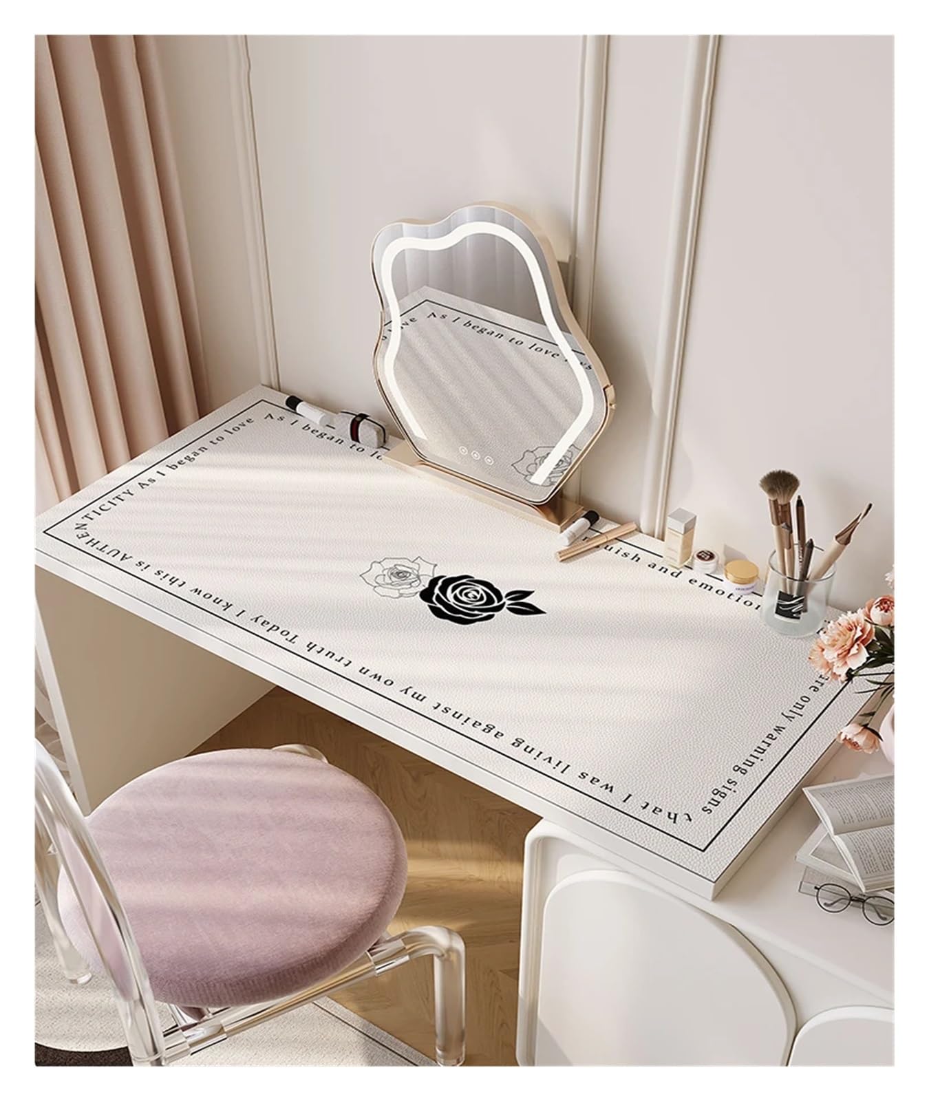 Tappetino Scrivania In Pelle Tappetino da tavolo in pelle for proteggere la scrivania danni, impermeabile, for nail art in camera letto(Color 9,60 * 120cm)