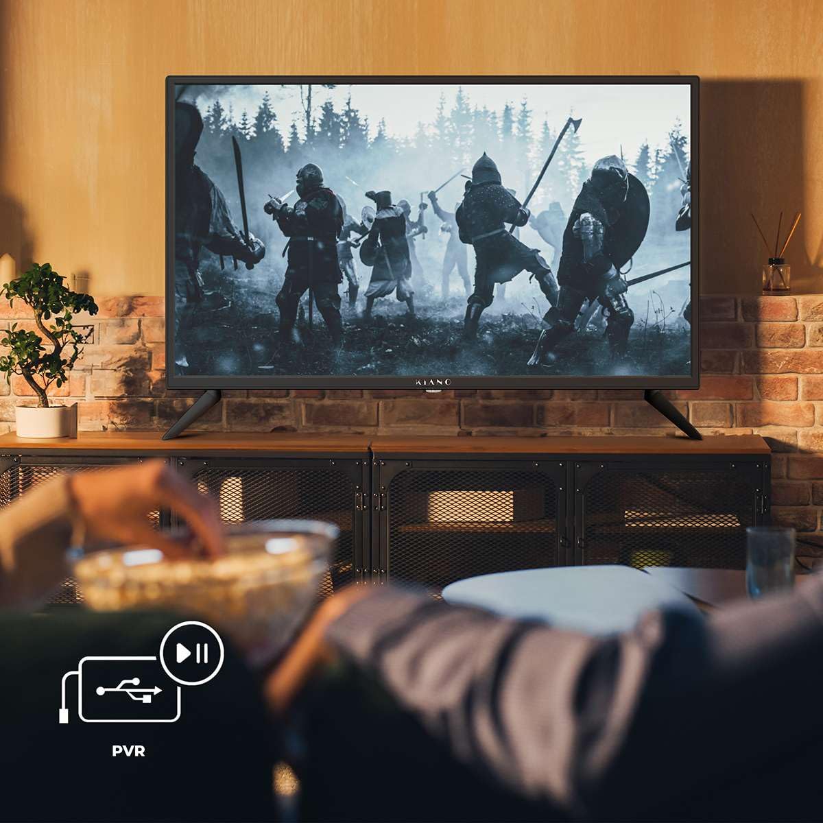 Kiano Slim TV Televisores 32" Pulgadas 80 cm |Triple Tuner DVB-T2 Ci Ci+ | LED HD TV Pantalla | 2 HDMI Entradas | Multimedia USB | Dolby Audio | PVR | Hotel Mode | Negro | Modelo 2022