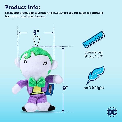 Miniatura 4 de DC Comics for Pets Joker - Figura de peluche grande  Juguete de peluche chirriante para perro, gran accesorio de juguete para todos los perros,