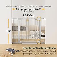 Vista 31 de Cumbor Puerta de bebé extra alta de 36 pulgadas para escaleras, puerta para perros de 29.7-40.6 pulgadas de ancho para puertas, puertas de mascotas