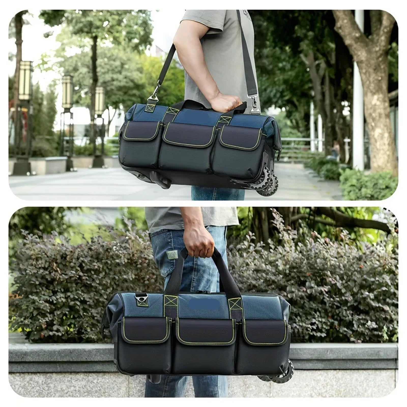 Borsa Portautensili Borsa portautensili con tirante for impieghi gravosi, impermeabile, con ruote, organizer for attrezzi, garage, for elettricisti, carpentieri Per Elettricisti Artigiani