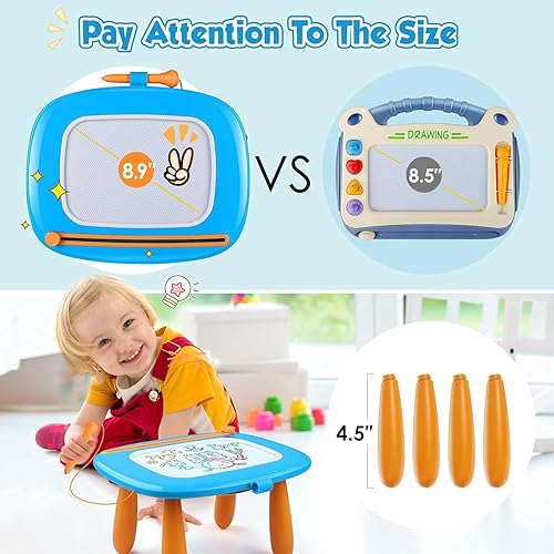 Miniatura 2 de Smasiagon Juguetes para niñas y niños, tablero de dibujo magnético para niños pequeños de 1 a 3 años, tablero de garabatos de aprendizaje temprano,