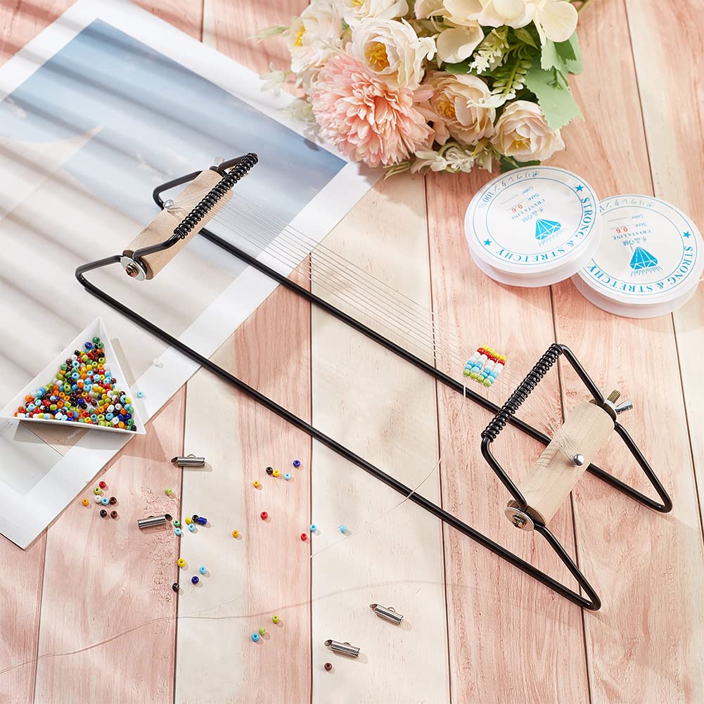 NBEADS Kit Telaio per Perline in Metallo, Comprese Le Perle di Vetro, Filo Elastico, Aghi per Perline, Ornamento per Vassoio di Diamanti in Plastica con Perline per Gioielli Che Fanno Braccialetti