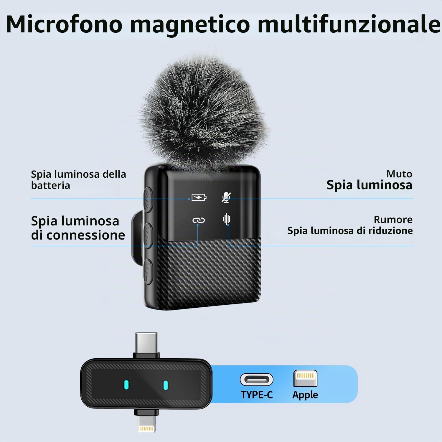 yAyusi Kit Vlogging per iPhone, Include Clip per Telefono, Luce di Riempimento, Microfono, Content Creator Kit per Interviste in Strada, Vlog, TikTok e Registrazioni Video su YouTube