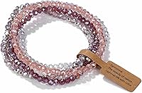 4PCS Colorful Boho Layered Crystal Beaded Stackable Friendship Bracelets for Women - Stretch Fit Jewelry Set