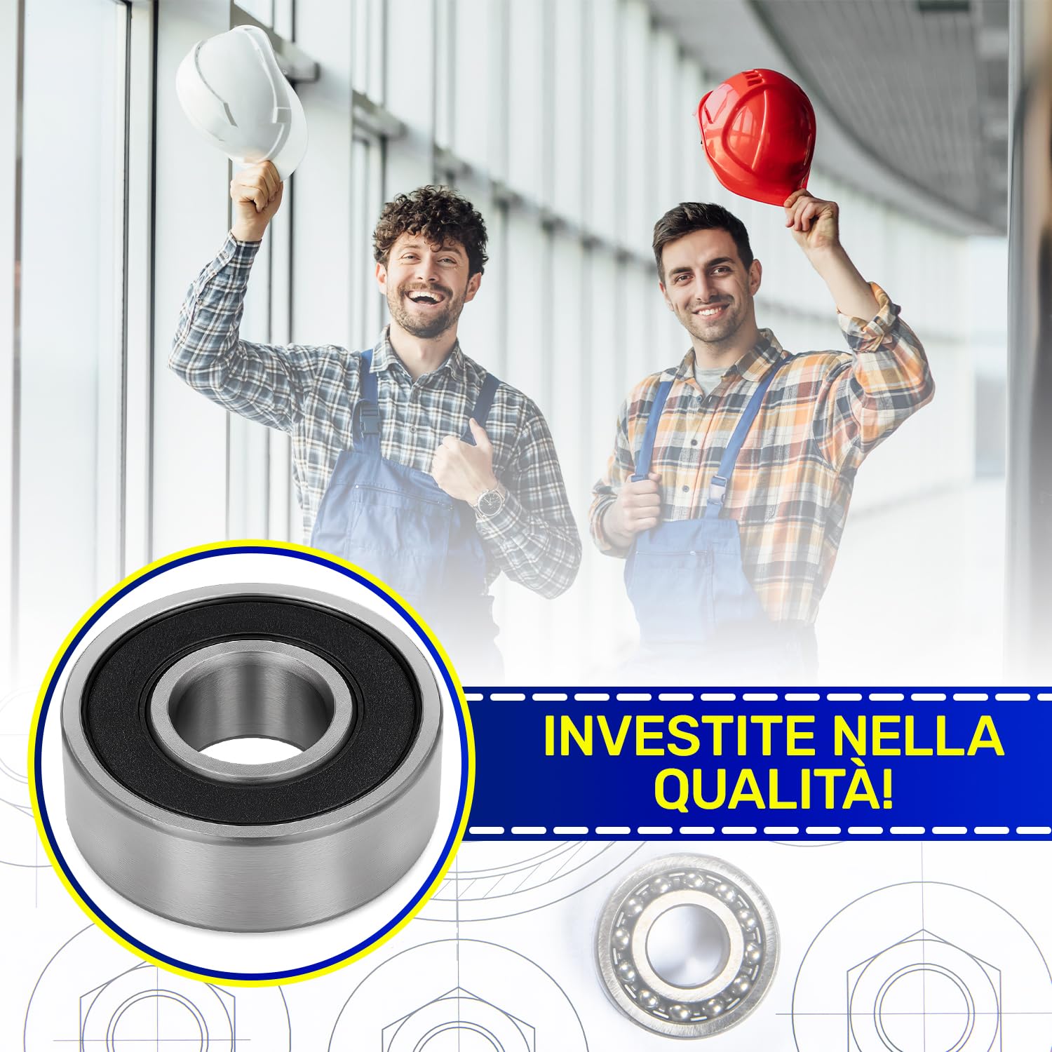 20 Pezzi Cuscinetti a Sfera 608 2RS per il Motore con Dimensione 8x22x7 mm - MONTERAL