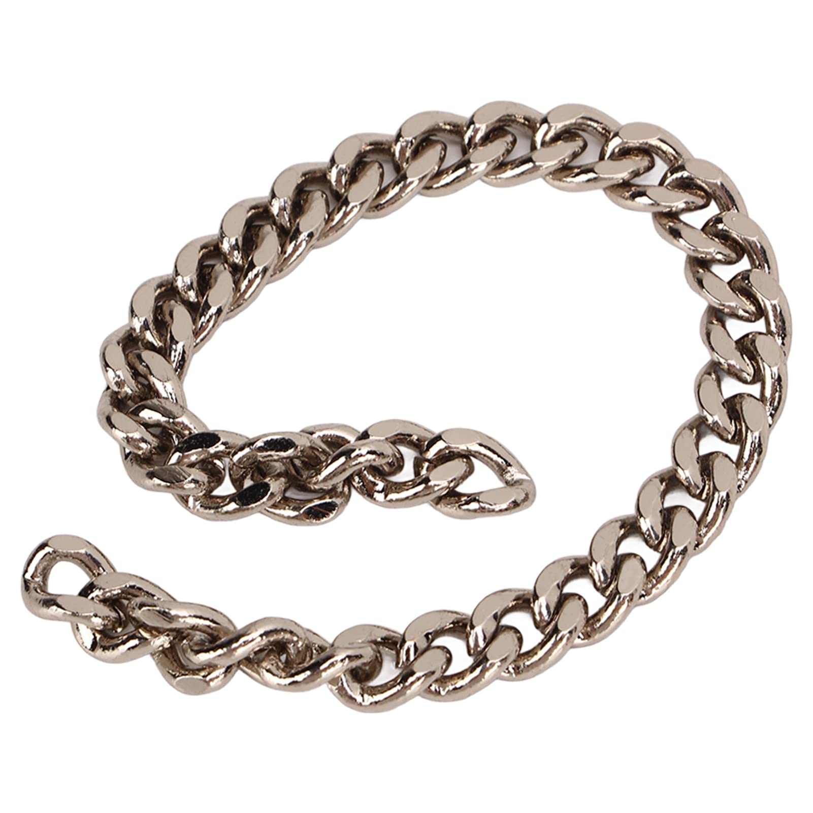 Cadenas de Bordillo de 10 M, Bolso de Cadena Artesanal de Metal, Correa de Cadena Plana de Repuesto de Metal, Bolso de Mano, Bolso Bandolera, Accesorios de Correa de Cadena de Bricolaje(Plata)