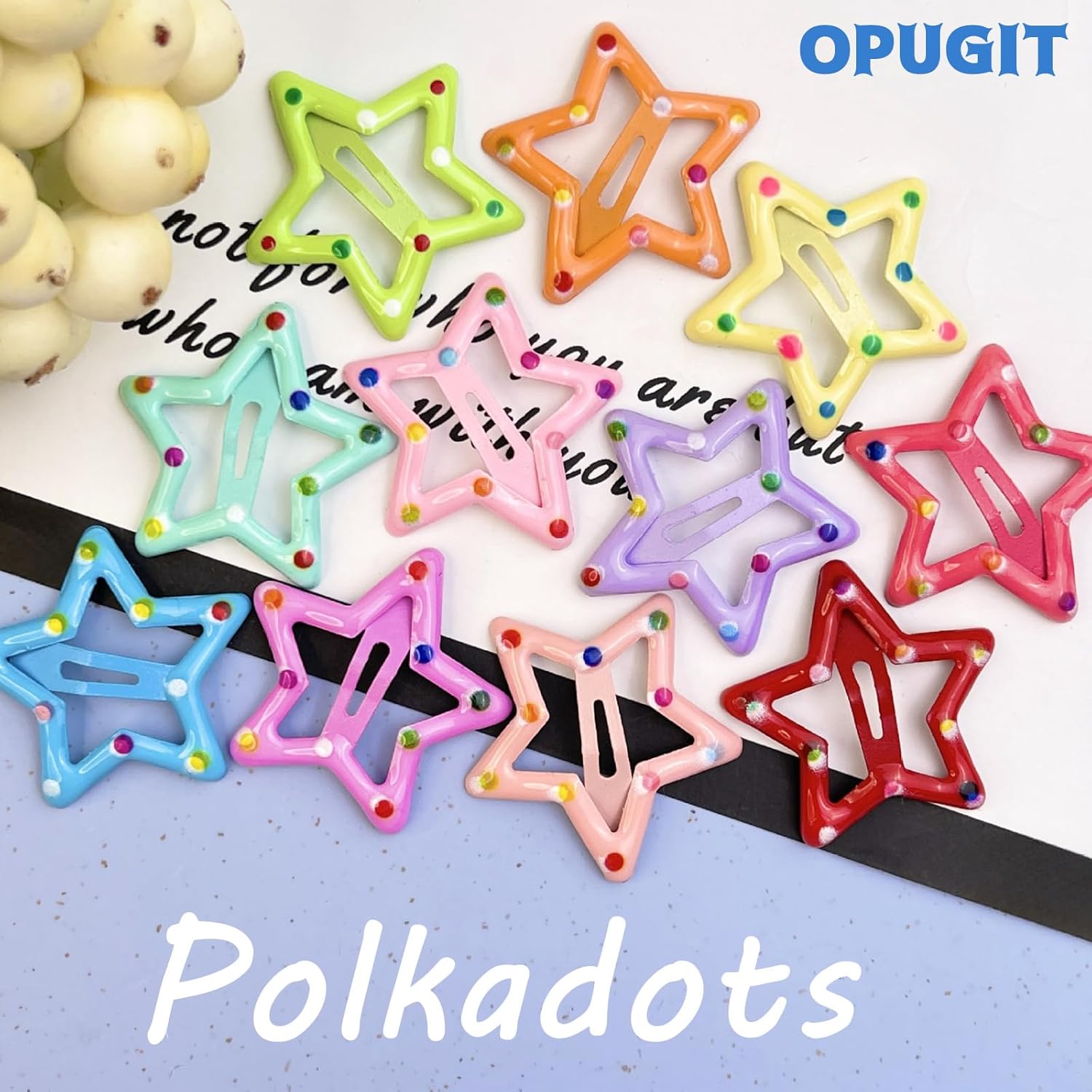 20 PCS Star Snap Hair Clips Silver Y2K 2000s Hair Accessories Non Slip Clips for Girls Women Hair Clip (1.22IN -10 Colors- 20 PCs) - Image 5