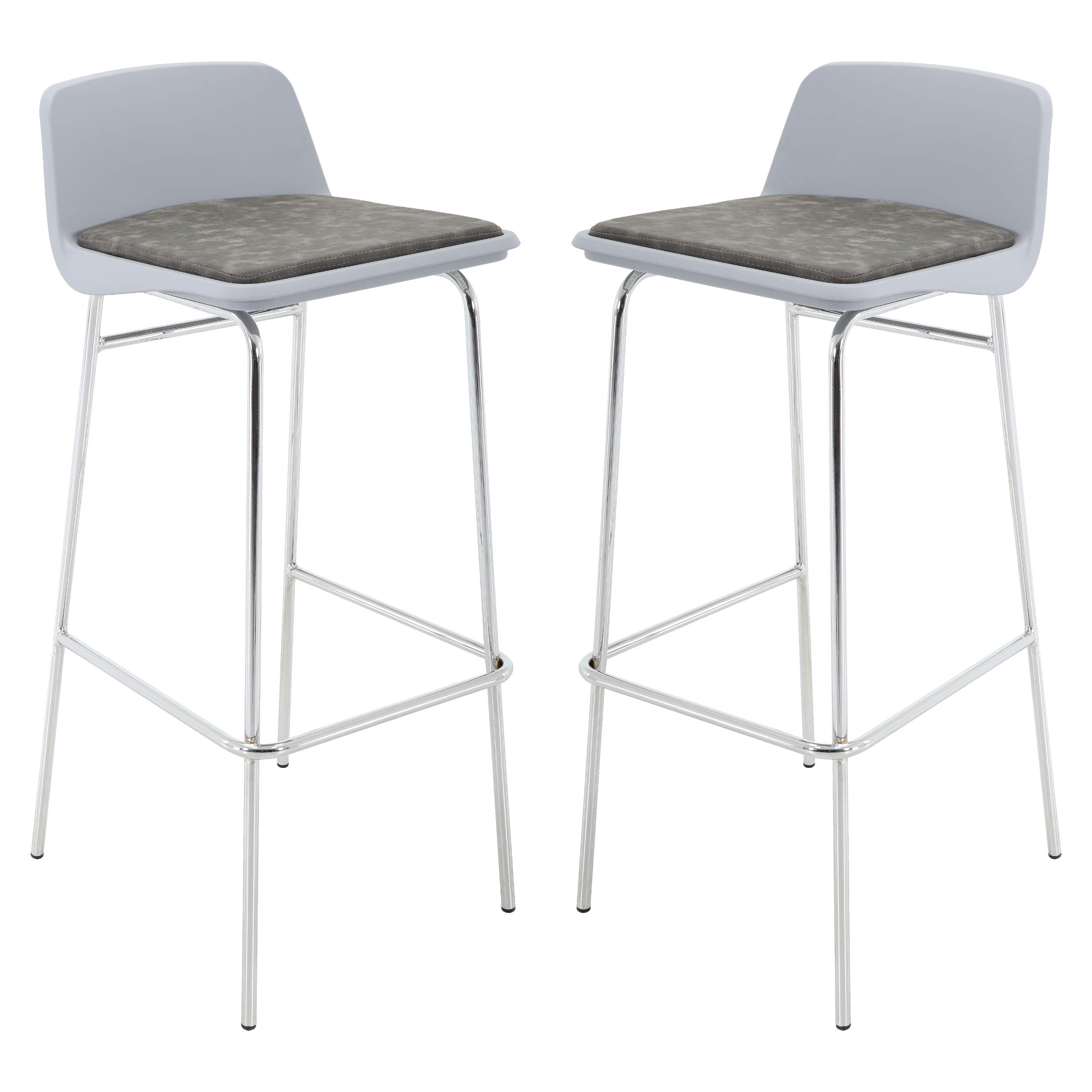 Brage Living Bar Stools 31.5 Inch Set of 2, PP Seat Retro PU Leather Cushion Barstools with Low Back, Armless Bar Height Chairs for Kitchen Dining