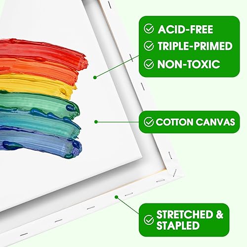 Miniatura 65 de ESRICH Lienzos de pintura de 11 x 14 pulgadas, paquete de 24 lienzos blancos en blanco para pintar, lienzos de pintura de algodón para óleo