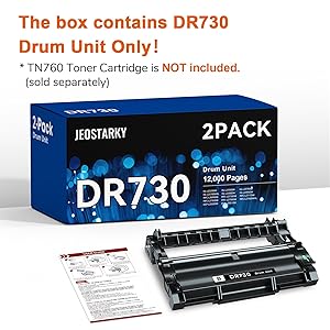 Jeostarky Compatible DR730 Drum Unit (NOT Toner) Replacement for Brother DR730 DR 730 for MFC-L2710DW MFC-L2750DW HL-L2350DW HL-L2395DW HL-L2370DW HL-L2390DW HL-L2379DW DCP-L2550DW Printer (2 Drum)