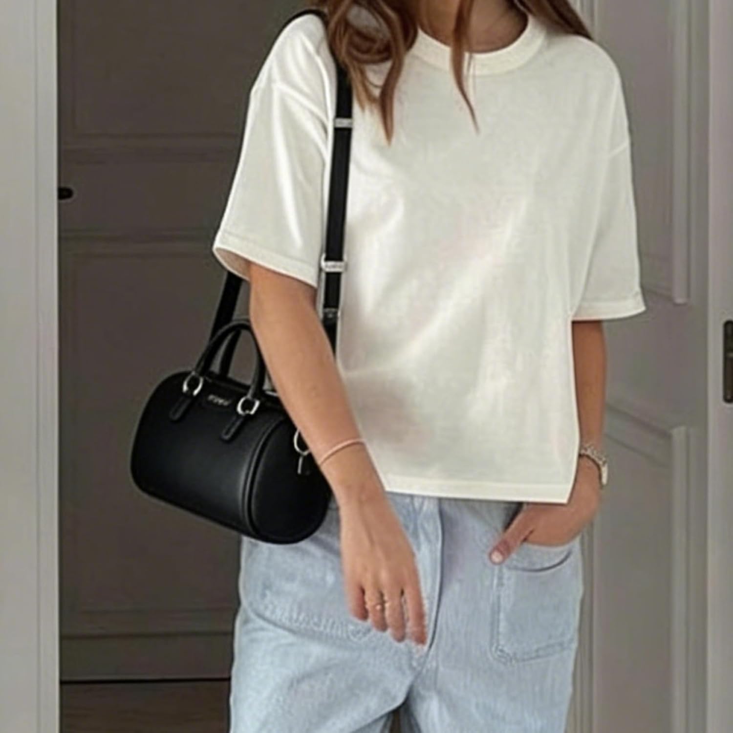 Mini Barrel Top Handle Bag for Women, Vegan Leather Crossbody Satchel with Adjustable Strap, Trendy Handbag