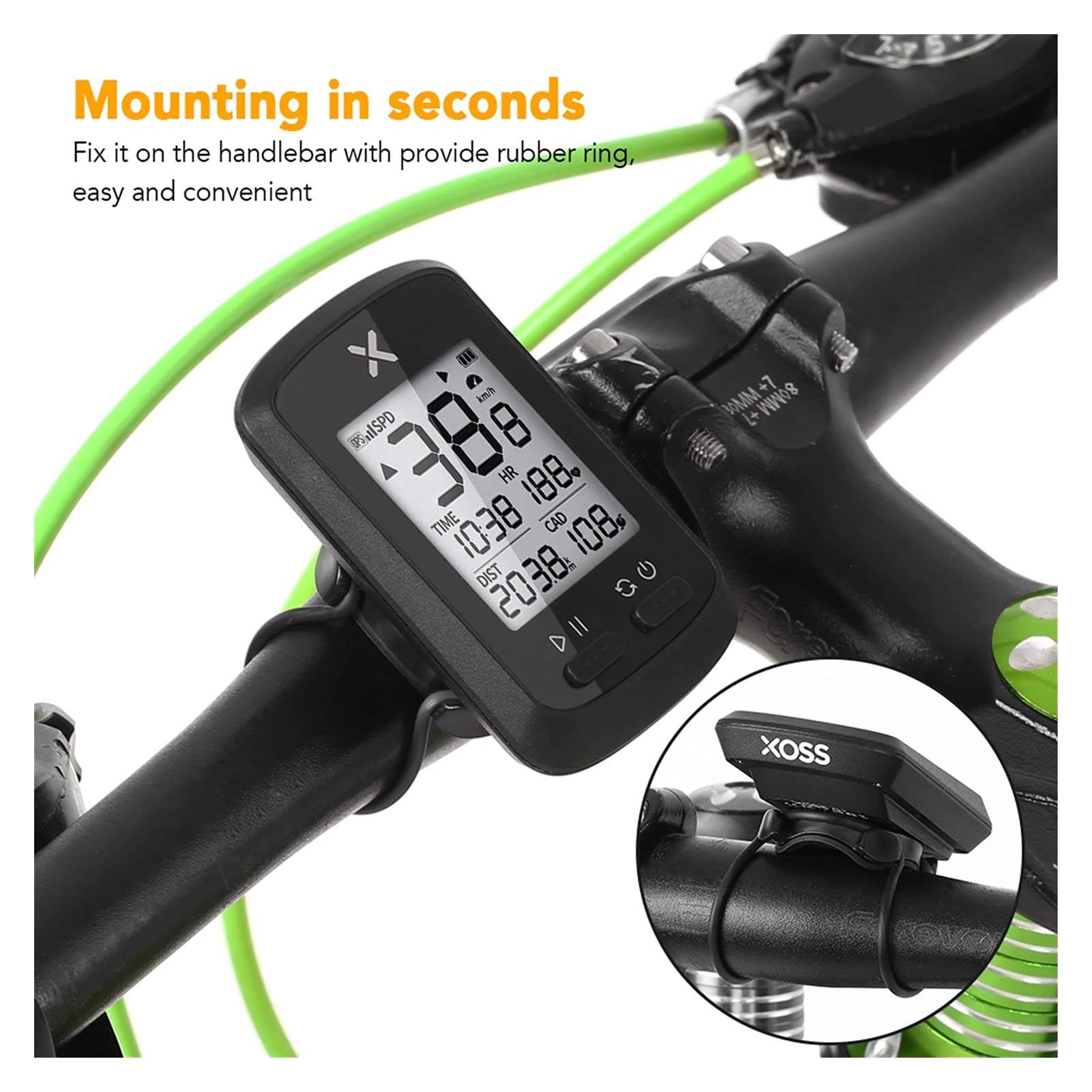 GPS Indication Bike Computer G Plus Wireless GPS Bicicletta da Bici da Strada Impermeabile tachimetro Formica +. con Cadence Cycling Computer