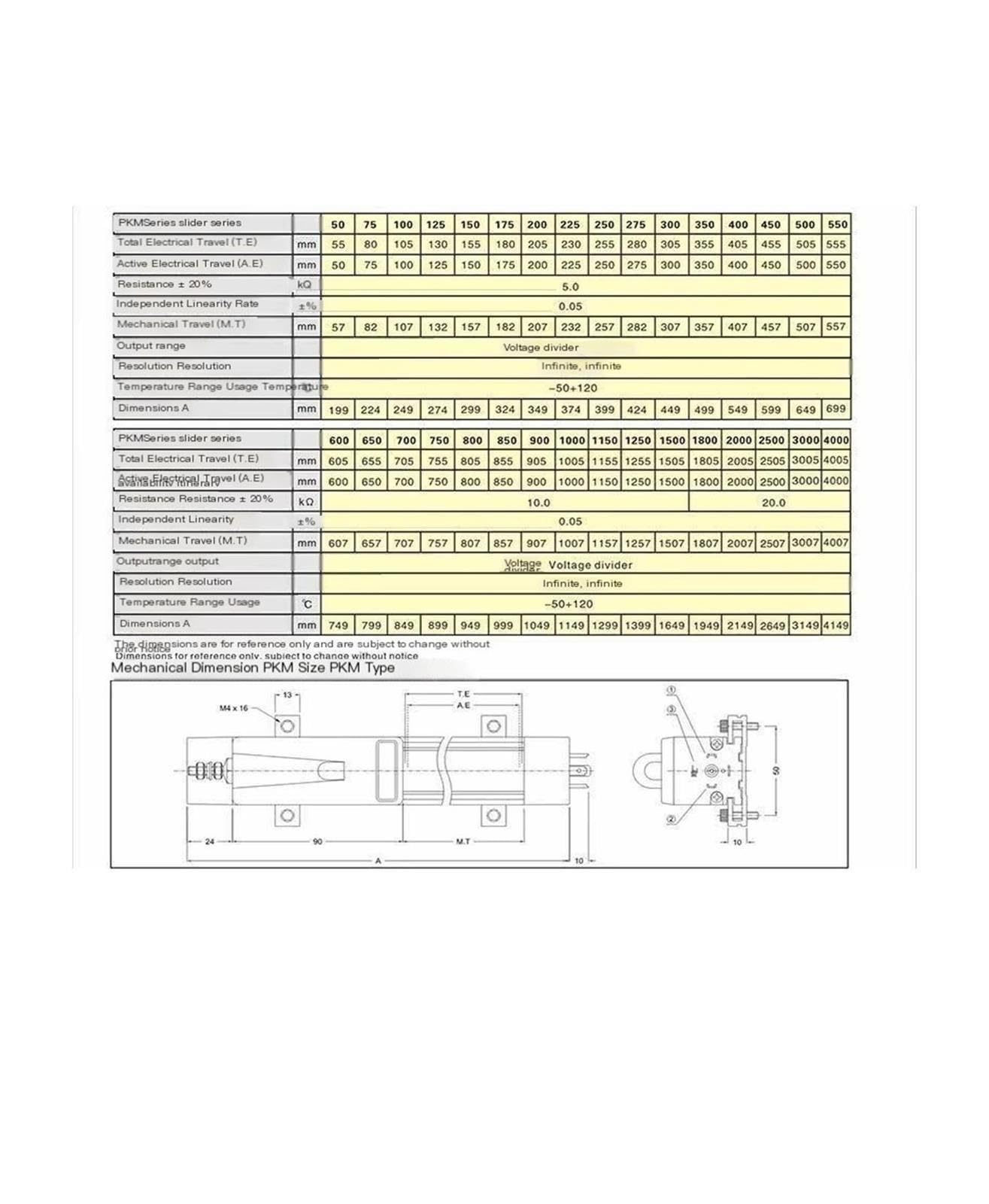 Slide Linear Sensor, Injection 0-5V/0-10V