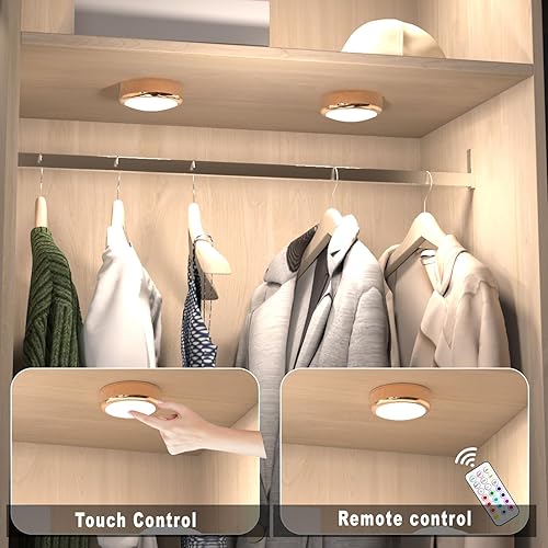 Vista 50 de HELPLEX Luces de disco con control remoto, luces LED que cambian de color, funciona con pilas, regulables, luces debajo del gabinete, luz Paquete