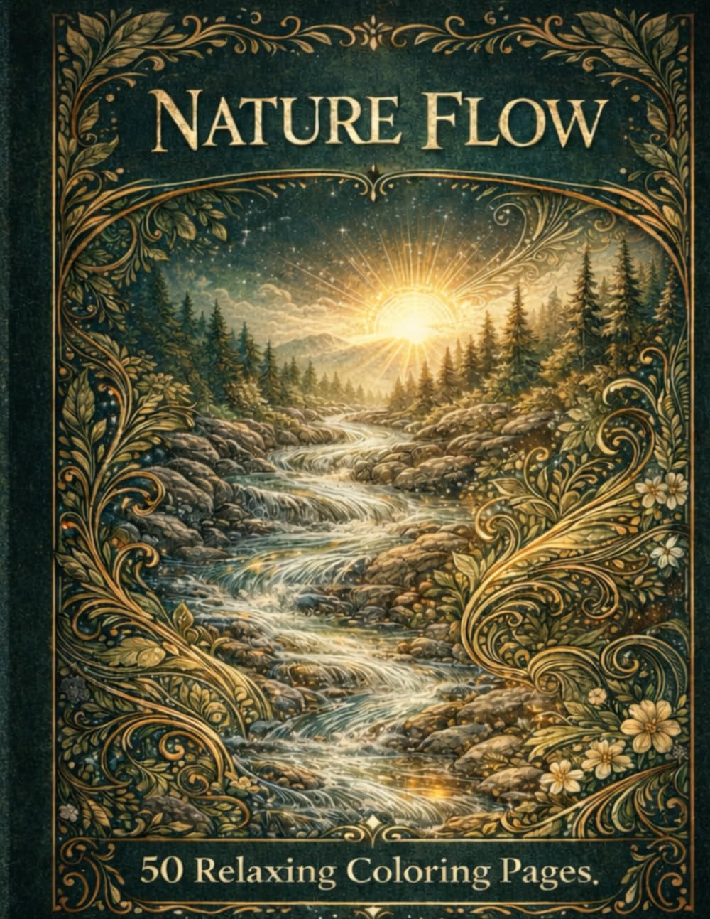 Nature Flow: 50 Relaxing Coloring Pages for Adults: A Calming Nature-Themed Adult Coloring Book for Stress Relief and Mindful Creativity