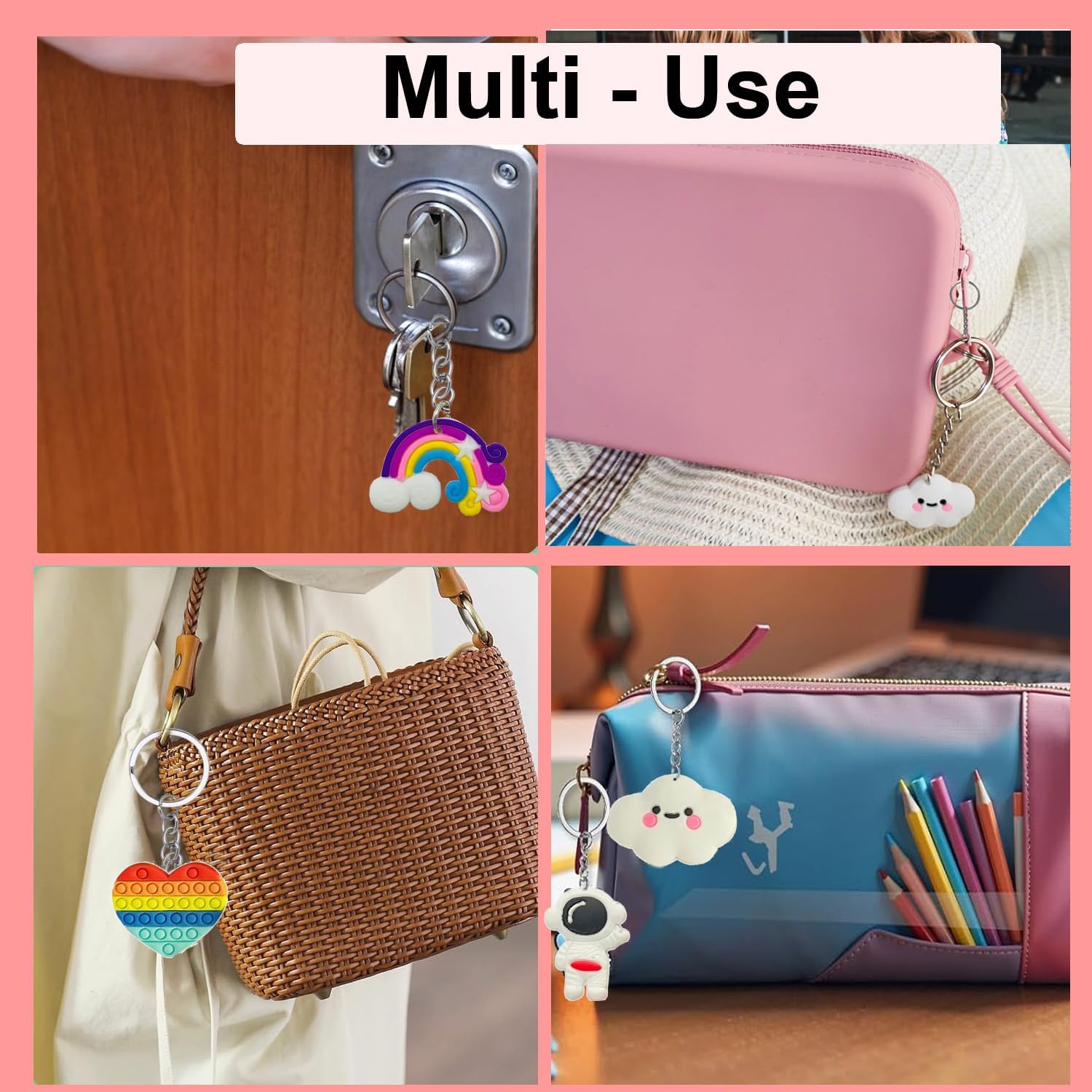 30pcs Different Keychains Bulk, Cute Keychain Key Chain Charms for Bag Key Backpack Decoration Party Favor Valentines Gifts - Image 4