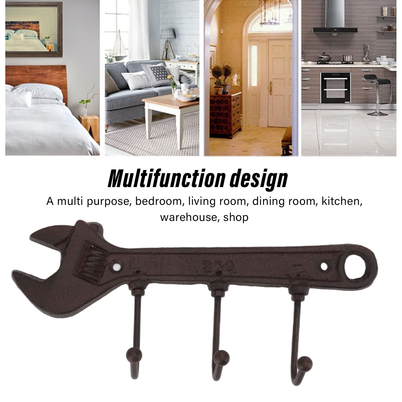 Ganci Appendiabiti Stile Industriale - Chiave Inglese Metallica Vintage Per Parete - Foto 14