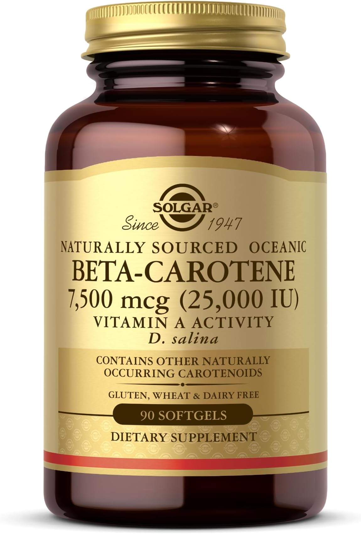Oceanic Beta Carotene 25,000 IU Softgels, 90 Count