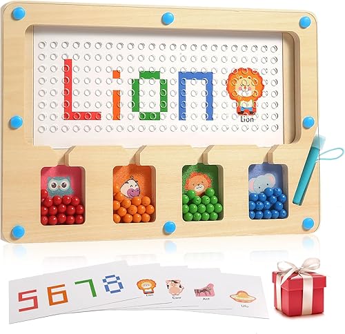 RHEAFON Montessori Toys Juguetes educativos de aprendizaje, rompecabezas magnético de laberinto de letras del alfabeto para niños de 3, 4 y 5 años,