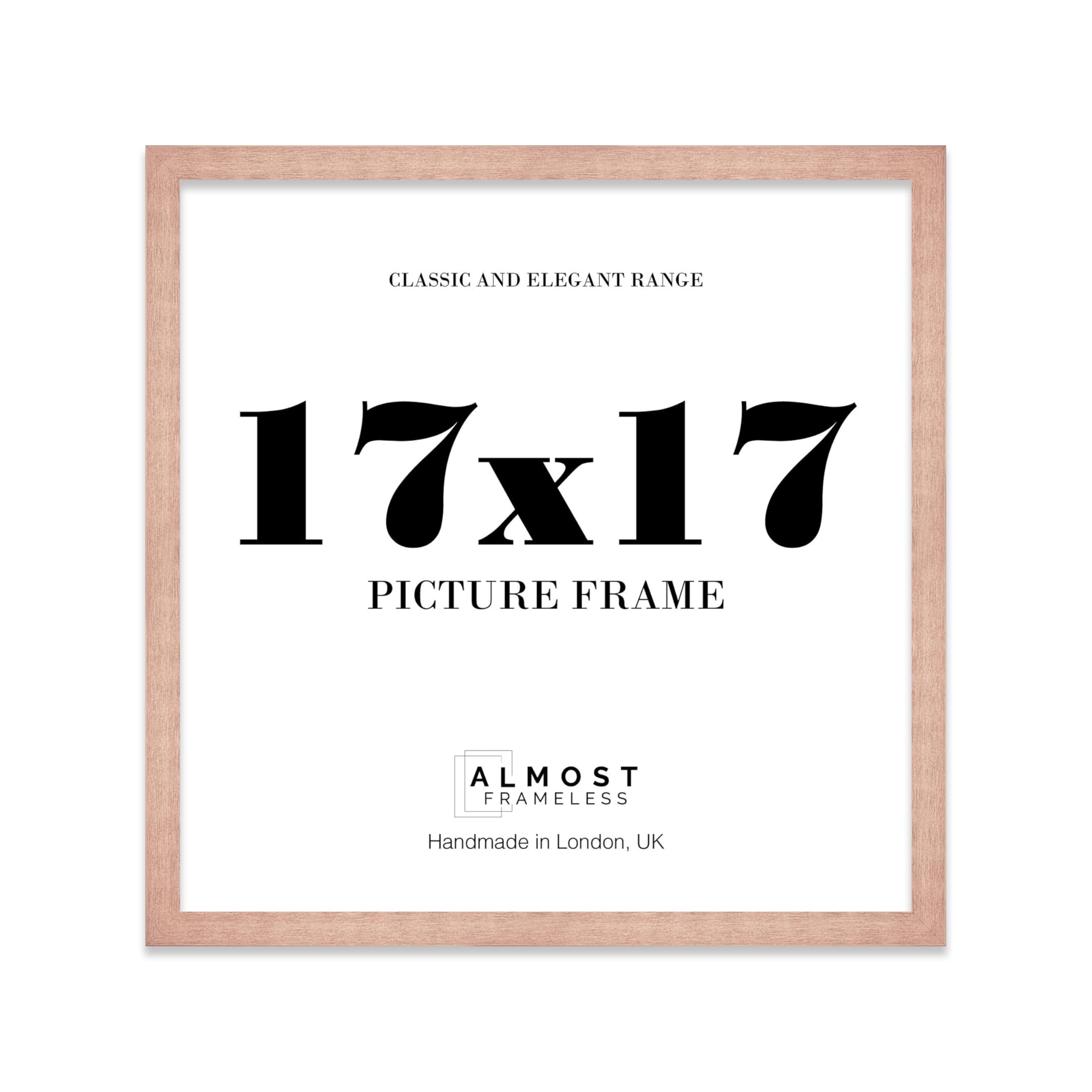 17x17 Bronze Picture Frame for Square Photos, Posters, Prints & Artwork, (10.2 x 15.2cm) Wall Display Slim Edge Photo Frame for Home, Office, Gallery Wall, 1 Pack