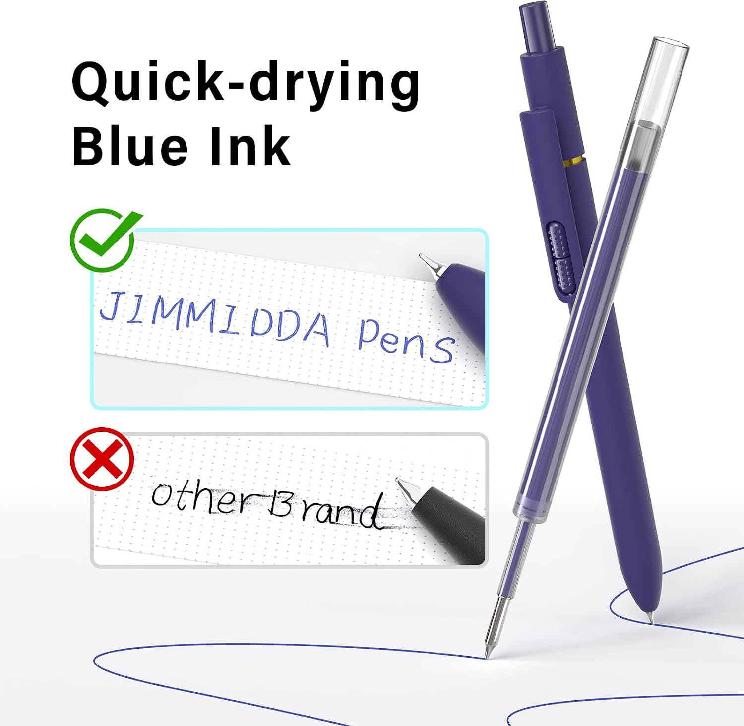 16 Pack Blue Gel Pens with Fidget, 0.7mm Quick-Drying Blue Ink image 5
