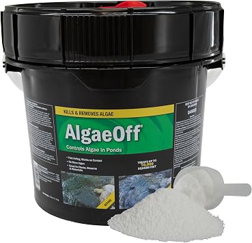 CrystalClear AlgaeOff String Algae Killer for Pond & Water Garden, 25 lb | Scum Cleaner Waterfall & Rock Slime Remover Green Stain Treatment EPA Registered Algaecide Plant, Koi Fish, Bird & Pet Safe