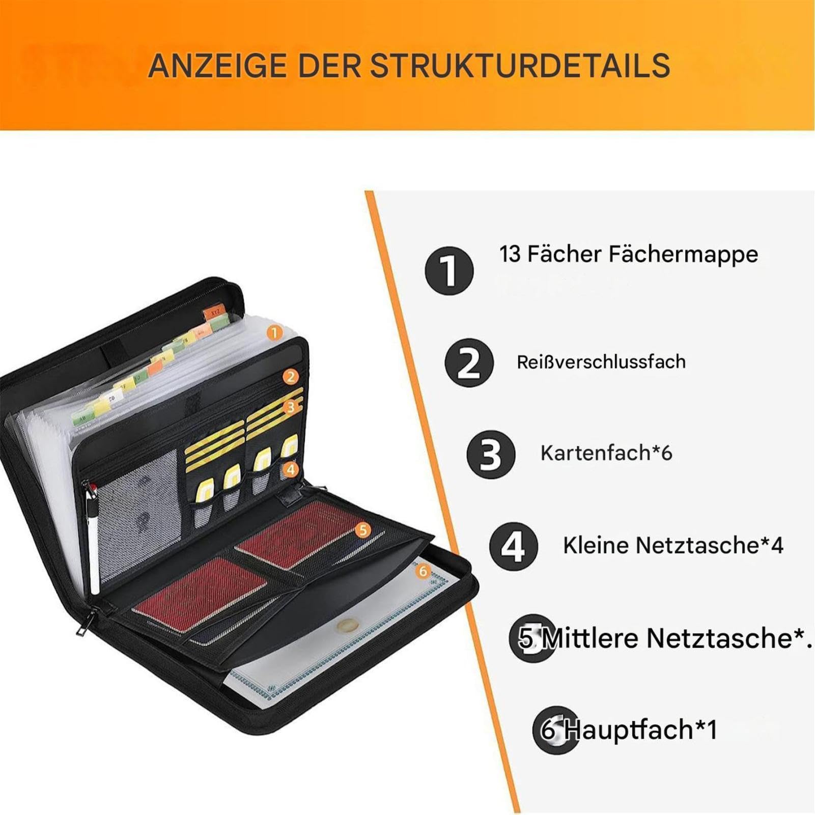 Organizer A Soffietto Classificatore Per Documenti Ignifugo, Impermeabile, | Organizer Documenti Impermeabile Adatto Per Uso Domestico, Scolastico, Universitario, In Aula U