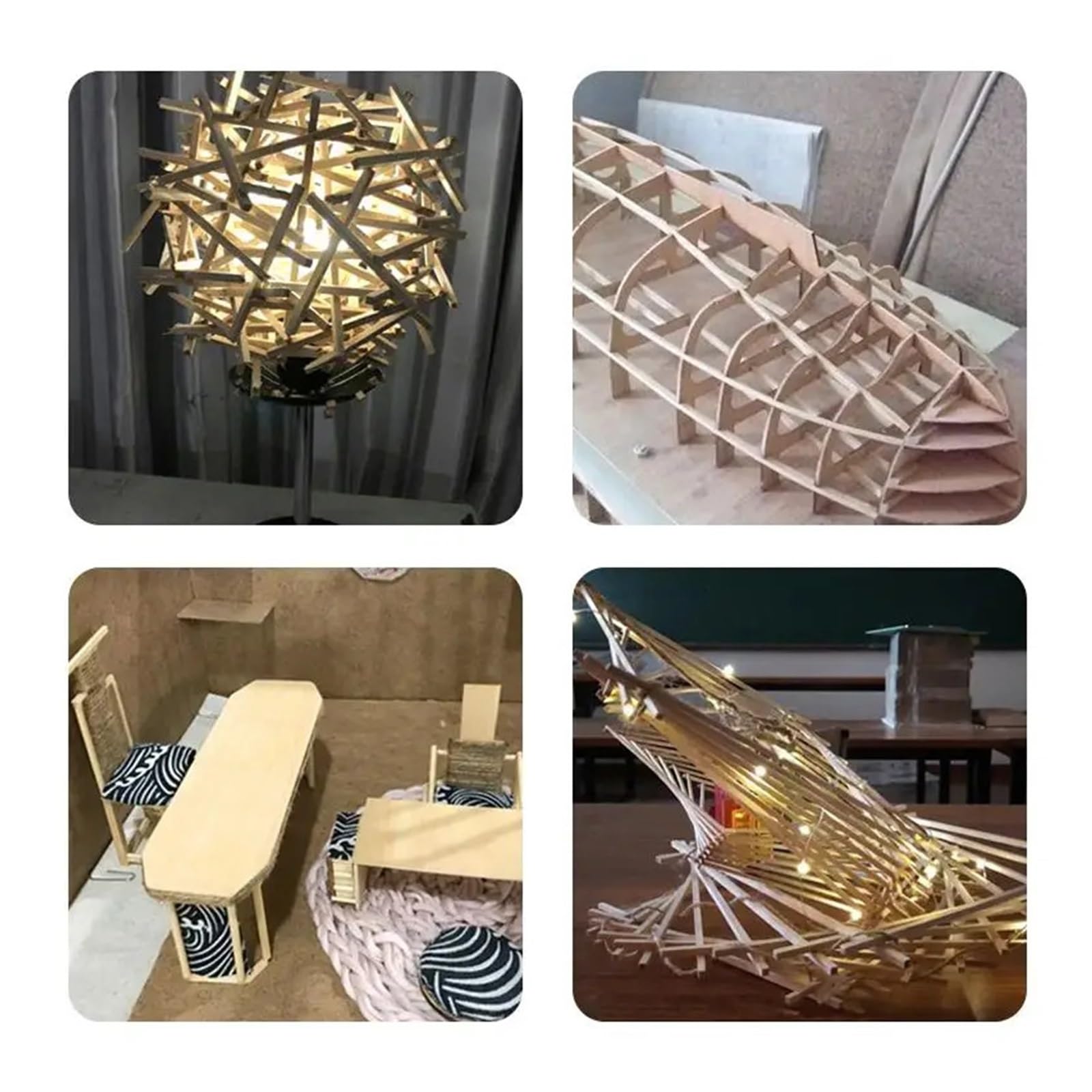 Bâtonnets en bois pour loisirs créatifs Chevilles carrées en bois 2-15 mm x 300-500, plusieurs tailles disponibles(500x15x15 2pcs)