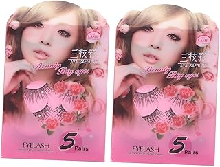 مجموعة من 10 أزواج من الرموش الصناعية المزينة بالماس الملون مع حواف من أحجار الراين ورموش صناعية ملونة ورموش صناعية تجميلية ورموش صناعية ثلاثية الأبعاد