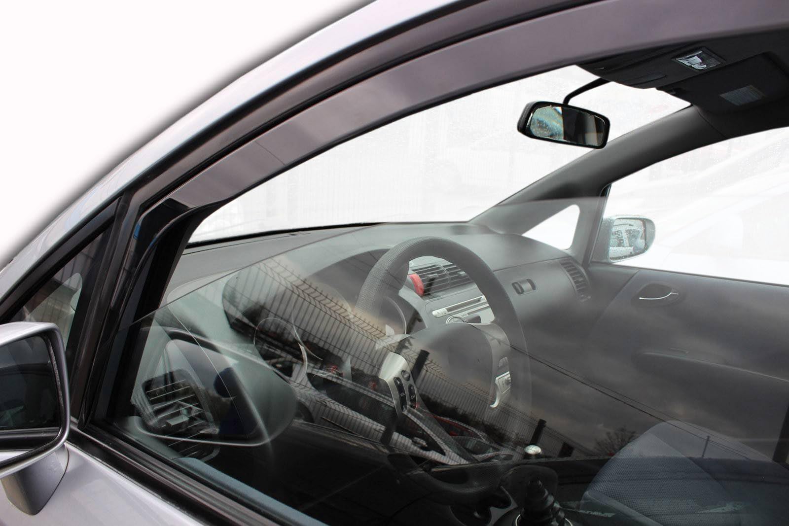 J&J AUTOMOTIVE Windabweiser passend für Honda Jazz 5-Türer 2001-2008 4tlg, Heko Regenabweiser Vorne Hinten Getönt Dunkel Passform