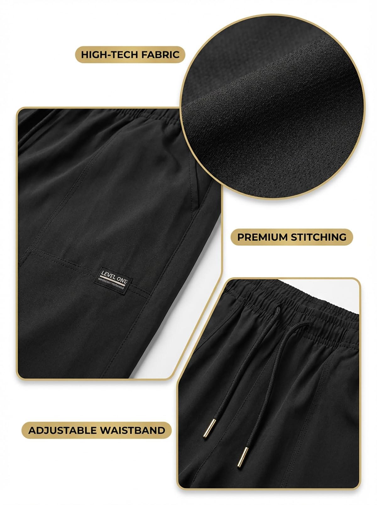 Pantalones deportivos de entrenamiento para hombre, cintura elástica, transpirables, para sesiones dinámicas de gimnasio — view 3