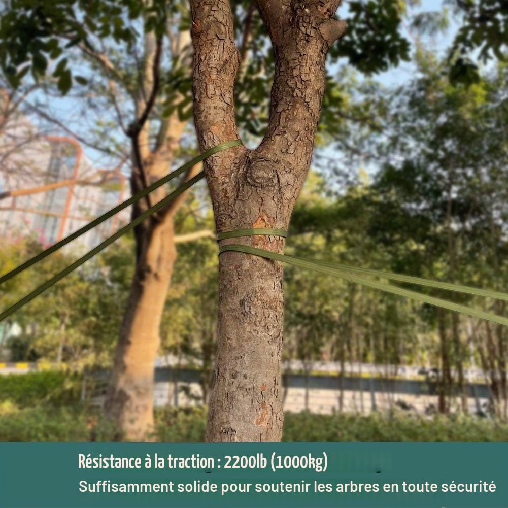 Tenn Well Sangles de Fixation pour Arbre de Jardin, 20M Sangle de Soutien en Nylon Solide pour Grandes Plantes, Piquets, Greffes et Lissage (Vert)