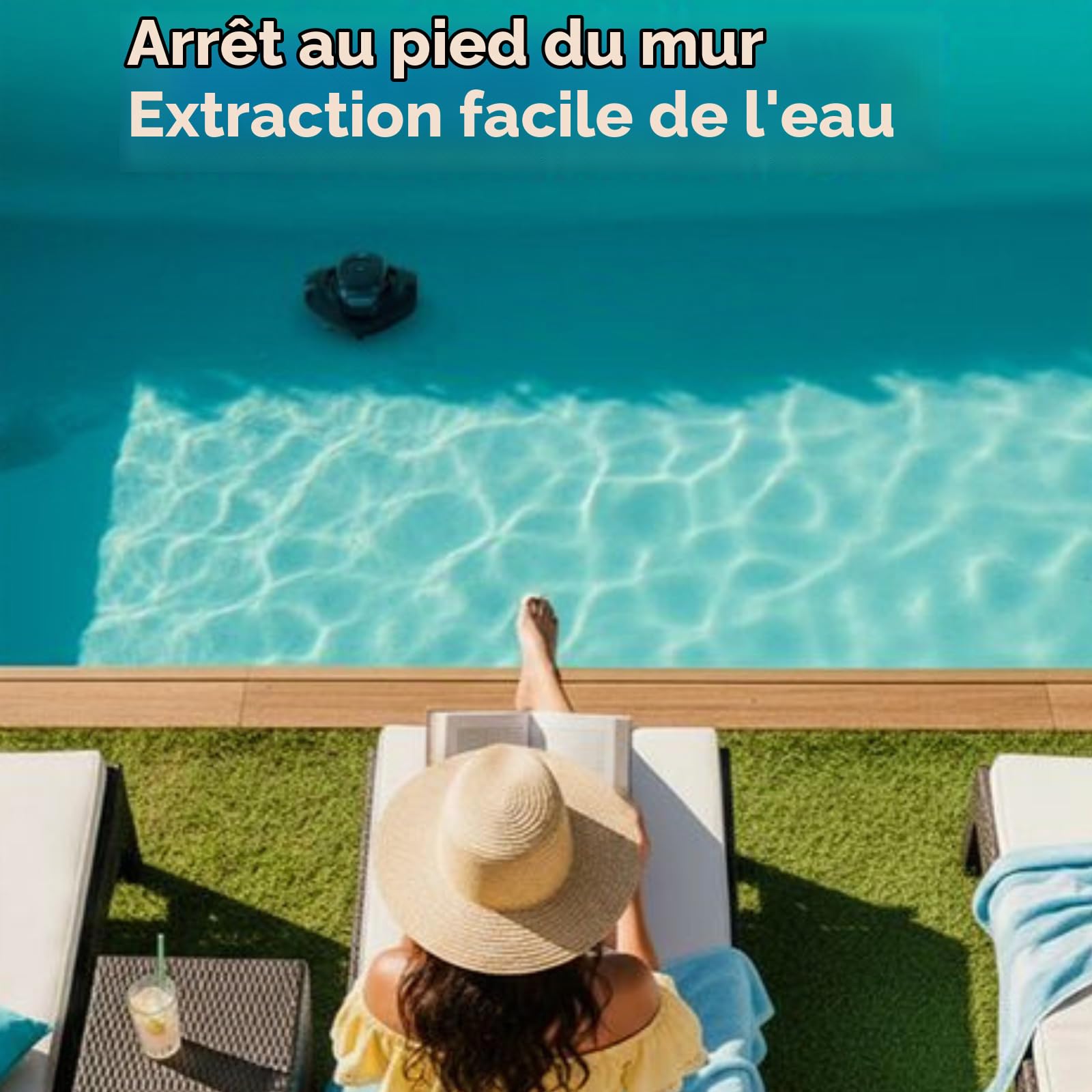GRE MOOVO. Robot Nettoyeur de Fond sans Câble. Durée 90'. Piscines jusqu'à 80m²