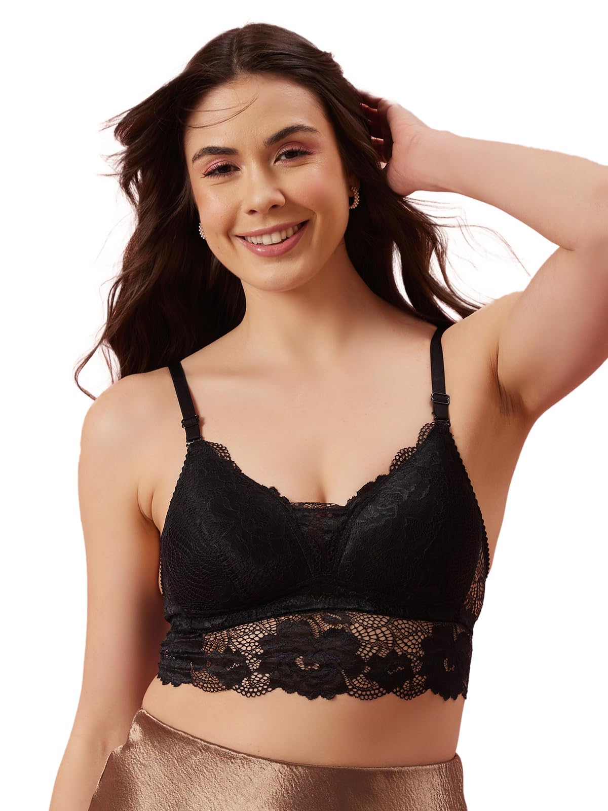 clovia Women's Lace Wirefree Bra-picture-27