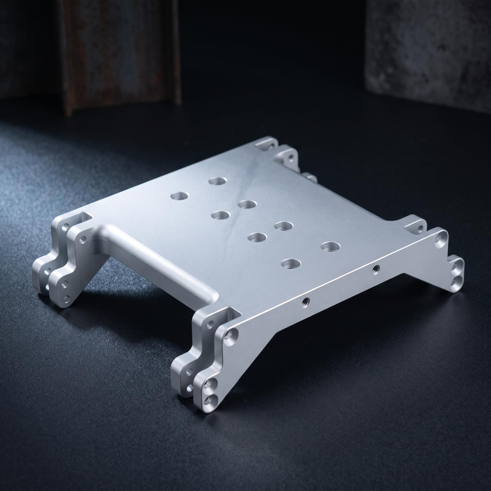 Soporte Transmisión RC Compatible Base Caja Cambios RC Reforzado Base Caja Cambios para Molistas, Array, Plata