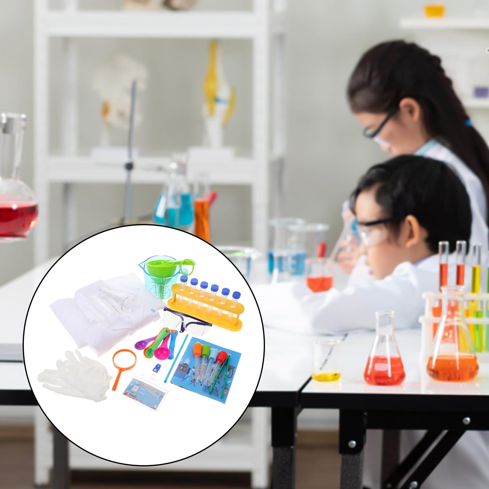 Kit de Experimentos de Laboratorio de Plástico para Niños | Kit de Química, Ciencia para Niños, Juego Didáctico para Manos y Aprendizaje Práctico Color Aleatorio