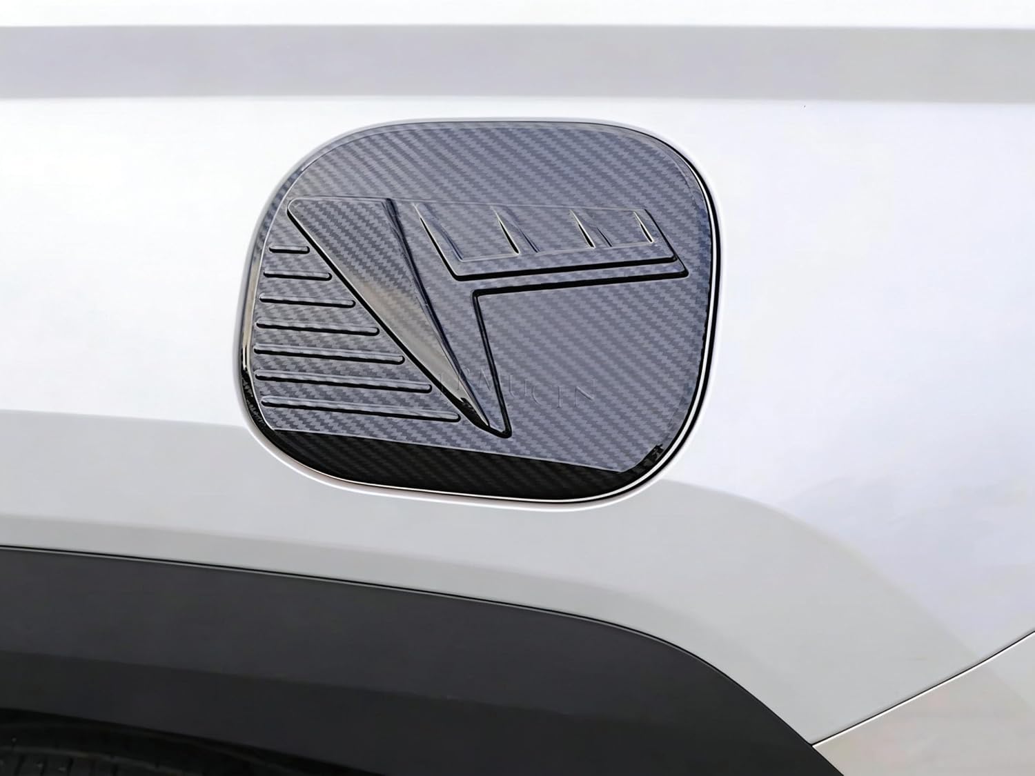 Car Fuel Gas Tank Cap Cover Gas Door Cover Trima Emblems Fit for Hyundai TUCSON 2022 2023 2024 2025 Carbon Fiber 1PCS ABS