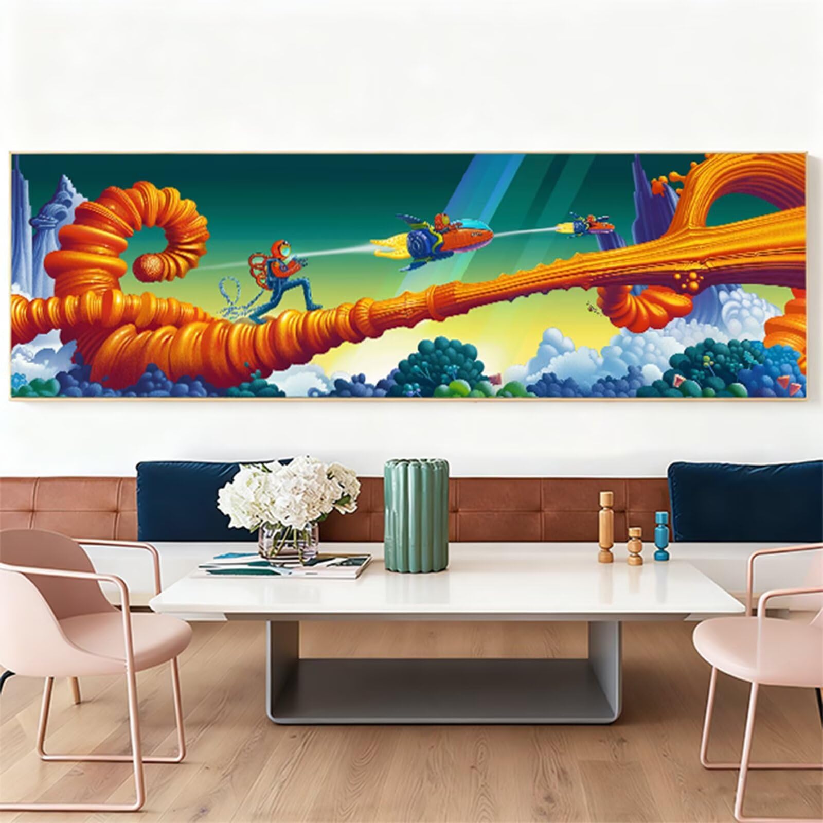 Diamond Painting Duży 150x50cm, Diamentowe Malarstwo Dorośli Astronauta Obraz Diamentowy Owoce Malowanie Diamentowe Rzemiosło Dzieci, DIY Kryształ Haft Ścieg Krzyżowy Pełny Zestaw, Wystrój Domu 7X-719