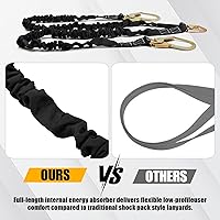 Vista 5 de TRSMIMA Safety Harness Lanyard Retractable - Fall Protection Climbing Tree Strap 6 FT Double Leg Internal Shock Absorbing with Rebar & Snap Hook